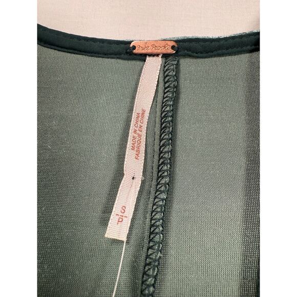 Free People Night Fever Jumpsuit Crushed Velvet Teal Size Small NWT - Picture 14 of 15